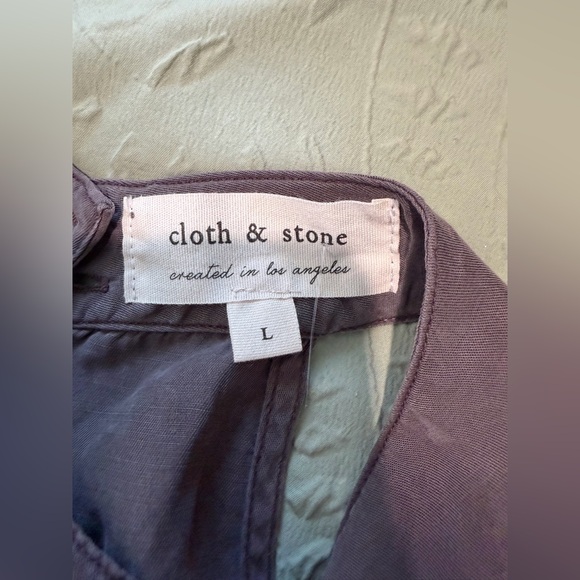 ANTHROPOLOGIE X CLOTH AND STONE Sz L MARFA HIGH NECK JUMPSUIT Made in USA - Picture 8 of 9